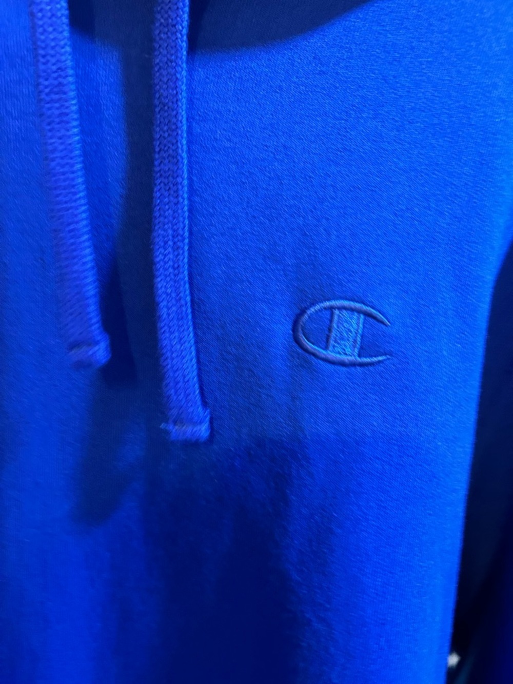 Champion Men's Hoodie Sweatshirt - Cobalt Blue with Gray Lining - Picture 4 of 5
